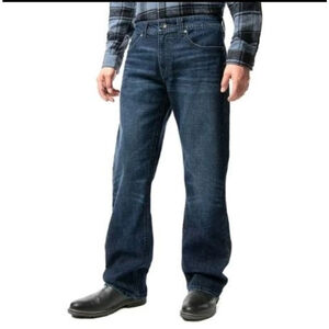 Men's Dark Wash Blue TK AXEL Relaxed Fit Bootcut Jeans 40x32